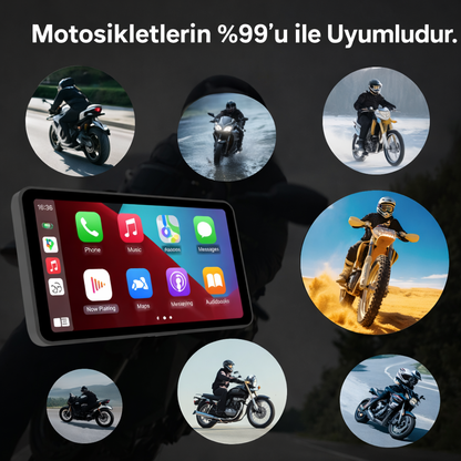MotoEkran® – Su Geçirmez Kablosuz CarPlay & Android Auto Ekranı