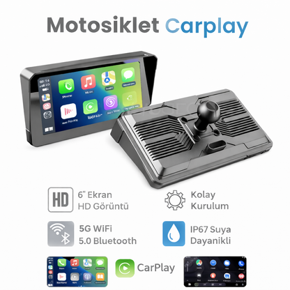 MotoEkran® – Su Geçirmez Kablosuz CarPlay & Android Auto Ekranı