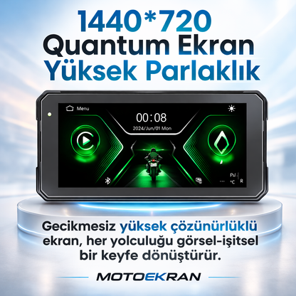 MotoEkran® – Su Geçirmez Kablosuz CarPlay & Android Auto Ekranı